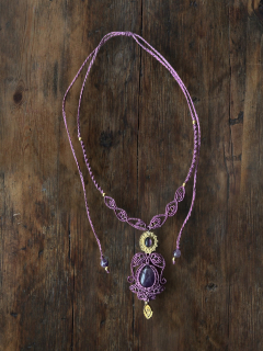 Ametystový macramé náhrdelník “Seraphina”